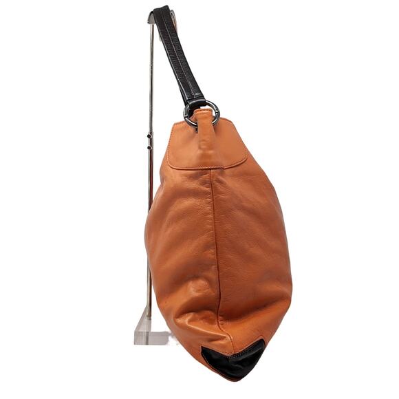 Latico Salmon Espresso Orange Rosie Leather Shoulder Bag Purse - Picture 5 of 16